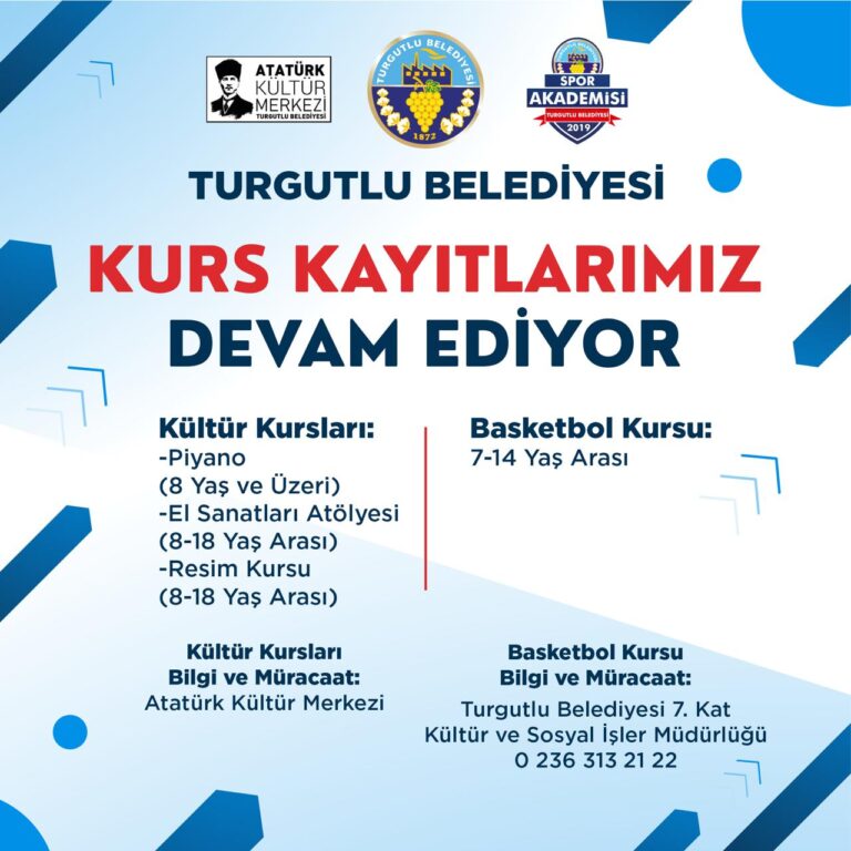 Turgutlu Belediyesinin Spor ve Kültür Kurslarına Kayıtlar Devam Ediyor